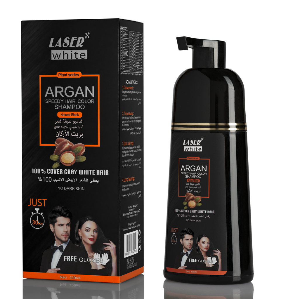 Laser White 2090 Black 420ml Argan hair shampoo