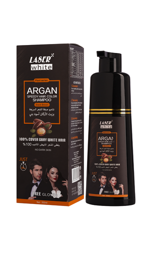 ليزر وايت  2700 شامبو صبغة الشعر بالأرجان أسود بني 200 مل 