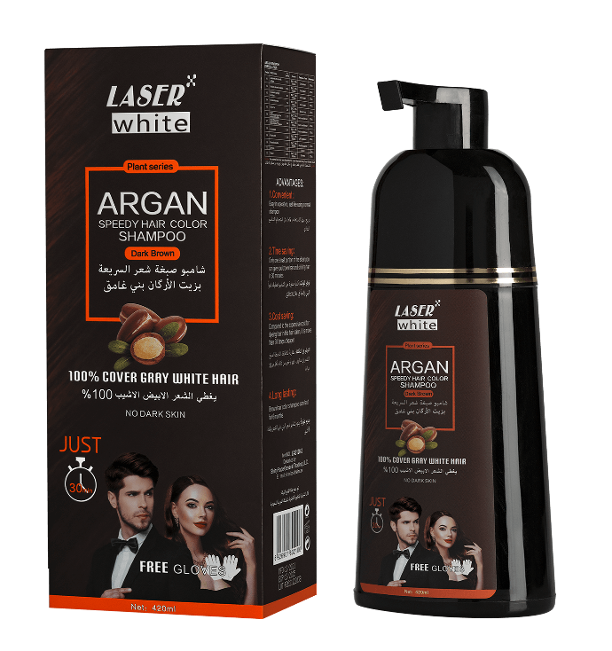 ليزر وايت 2038 شامبو صبغة الشعر بالأرجان بني غامق 420 مل