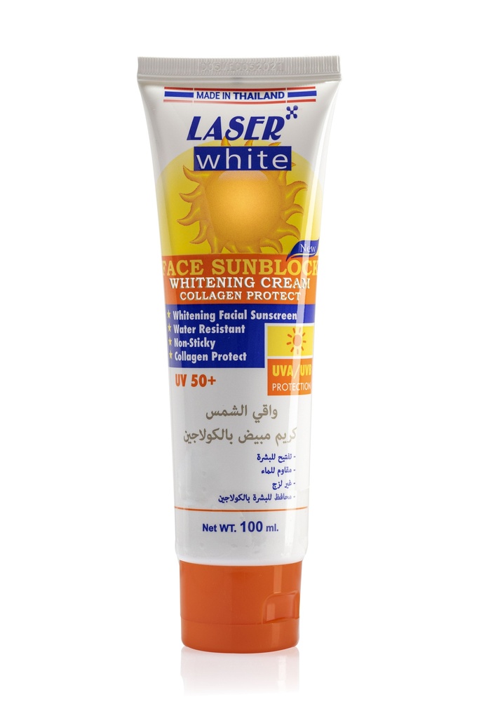 ليزر وايت 0106  واقي الشمس أبيض+50 كريم 100 جم 