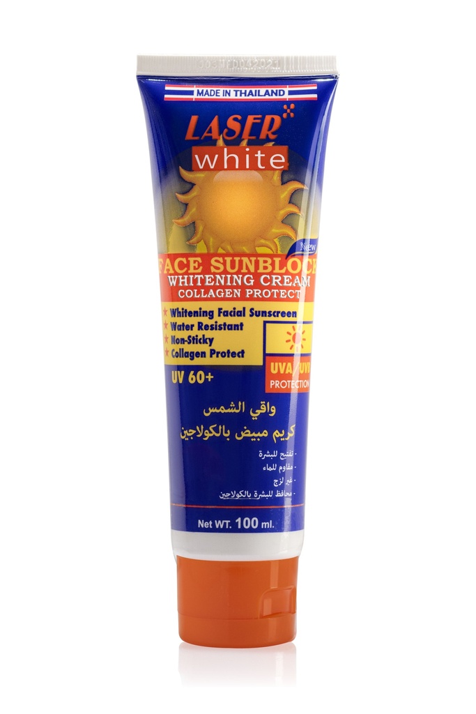ليزر وايت 0113 واقي الشمس أزرق +60 كريم 100 جم