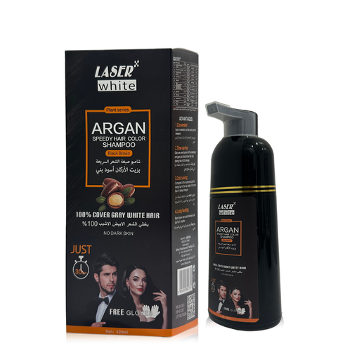 [LAS120-4] Laser White 2731 Black Brown 420ml Argan hair shampoo