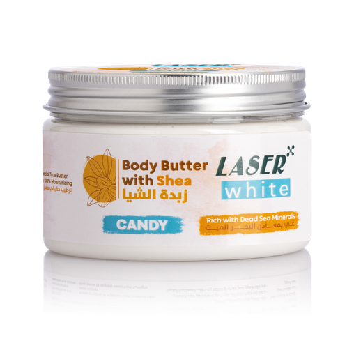 [LAS8076]   ليزر وايت 8076 زبدة الشيا بنكهة الكاندي 250 مل 